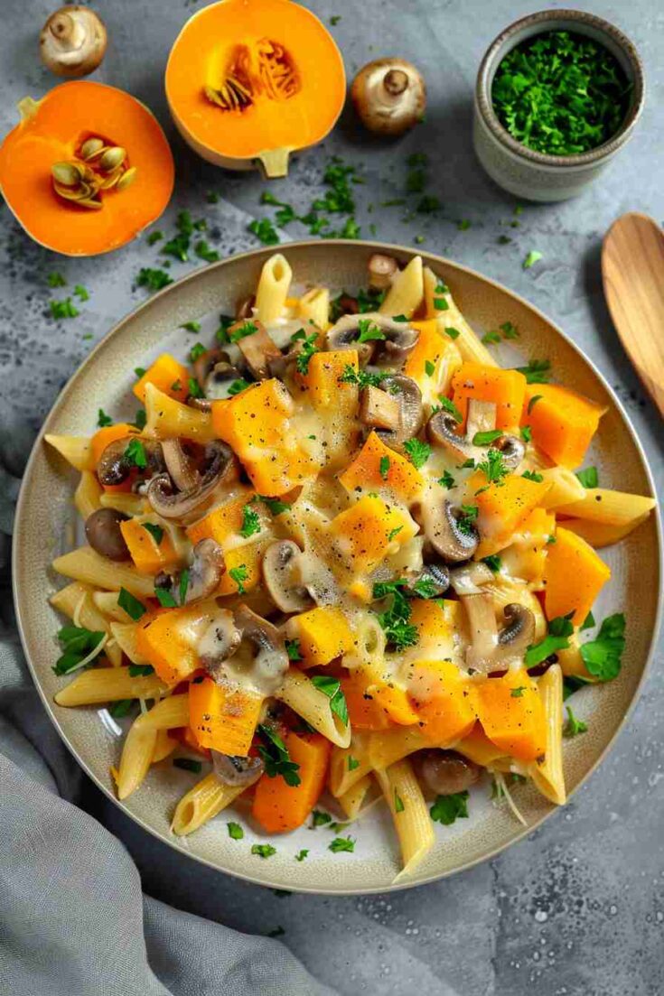 Pumpkin and Mushroom Penne