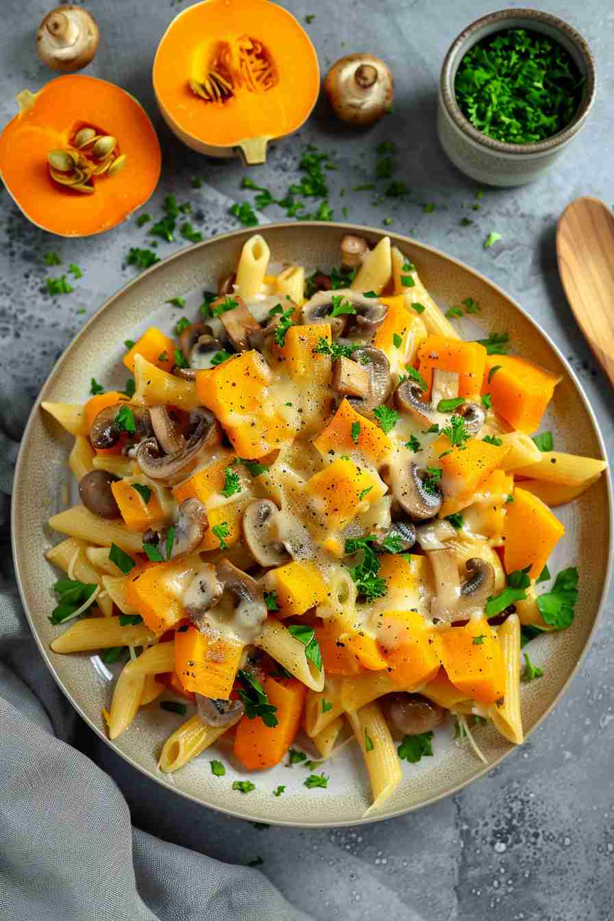 Pumpkin and Mushroom Penne