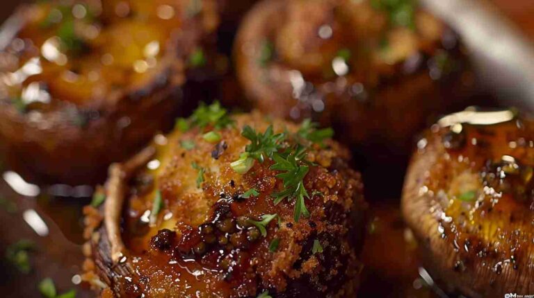 Stuffed Mushrooms with Truffle Oil Drizzle