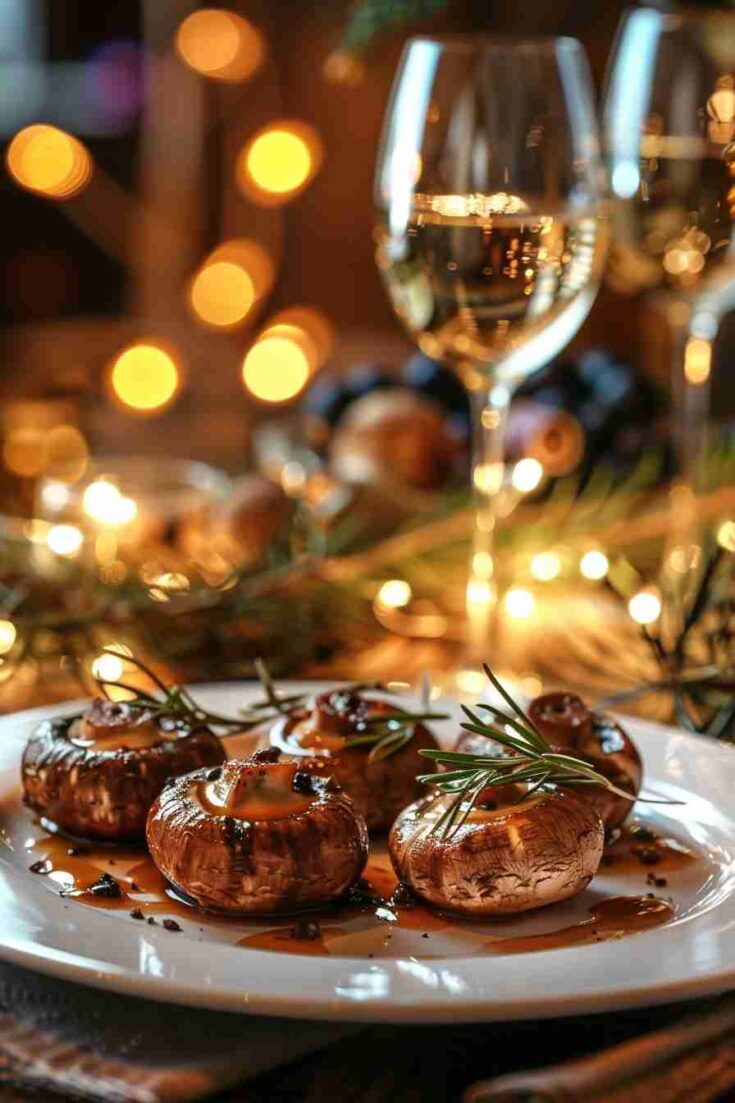 Stuffed Mushrooms with Truffle Oil Drizzle