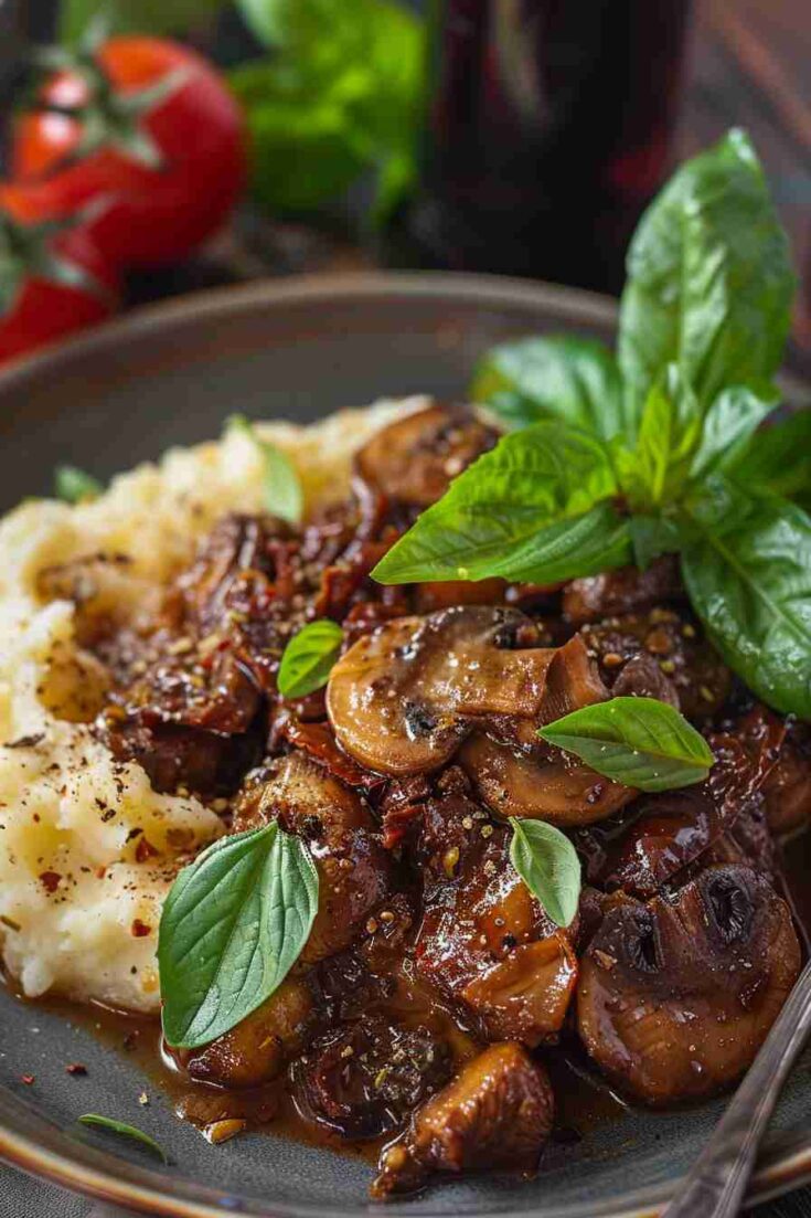 Sun-Dried Tomato and Basil Mushrooms