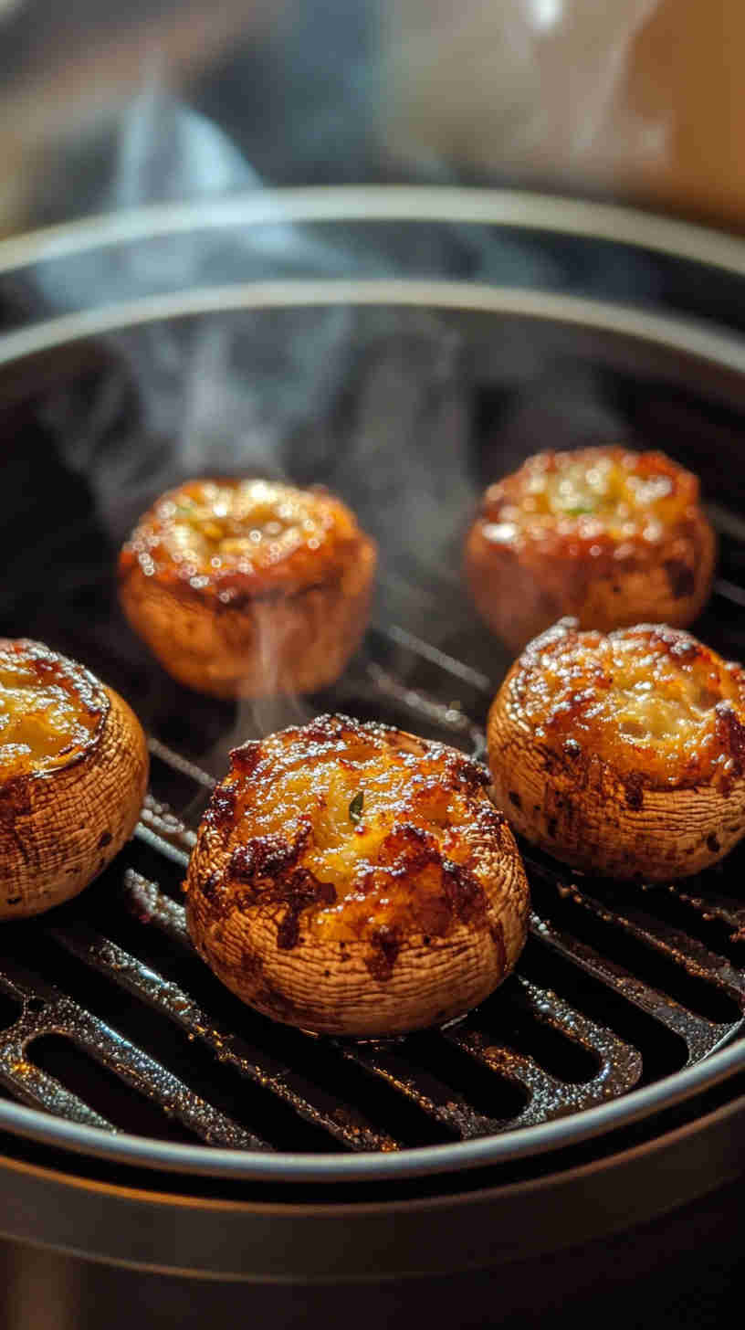 Air Fryer Stuffed Mushrooms