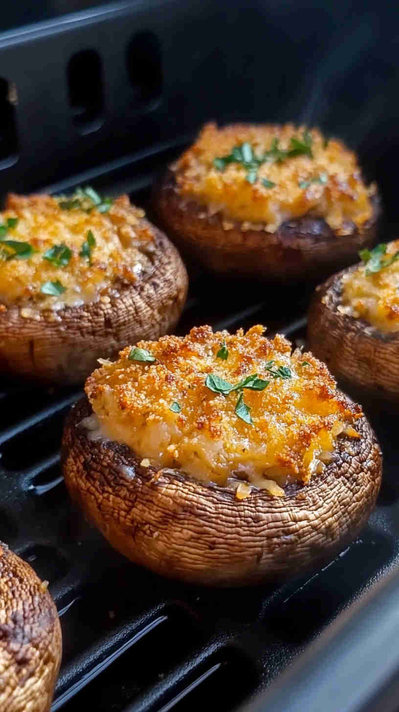 Air Fryer Stuffed Mushrooms