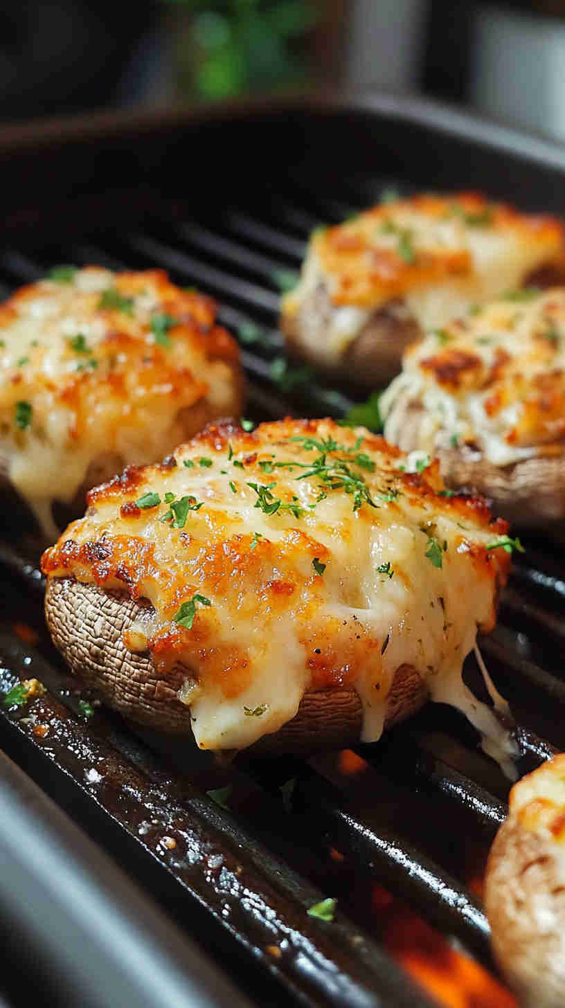 Air Fryer Stuffed Mushrooms