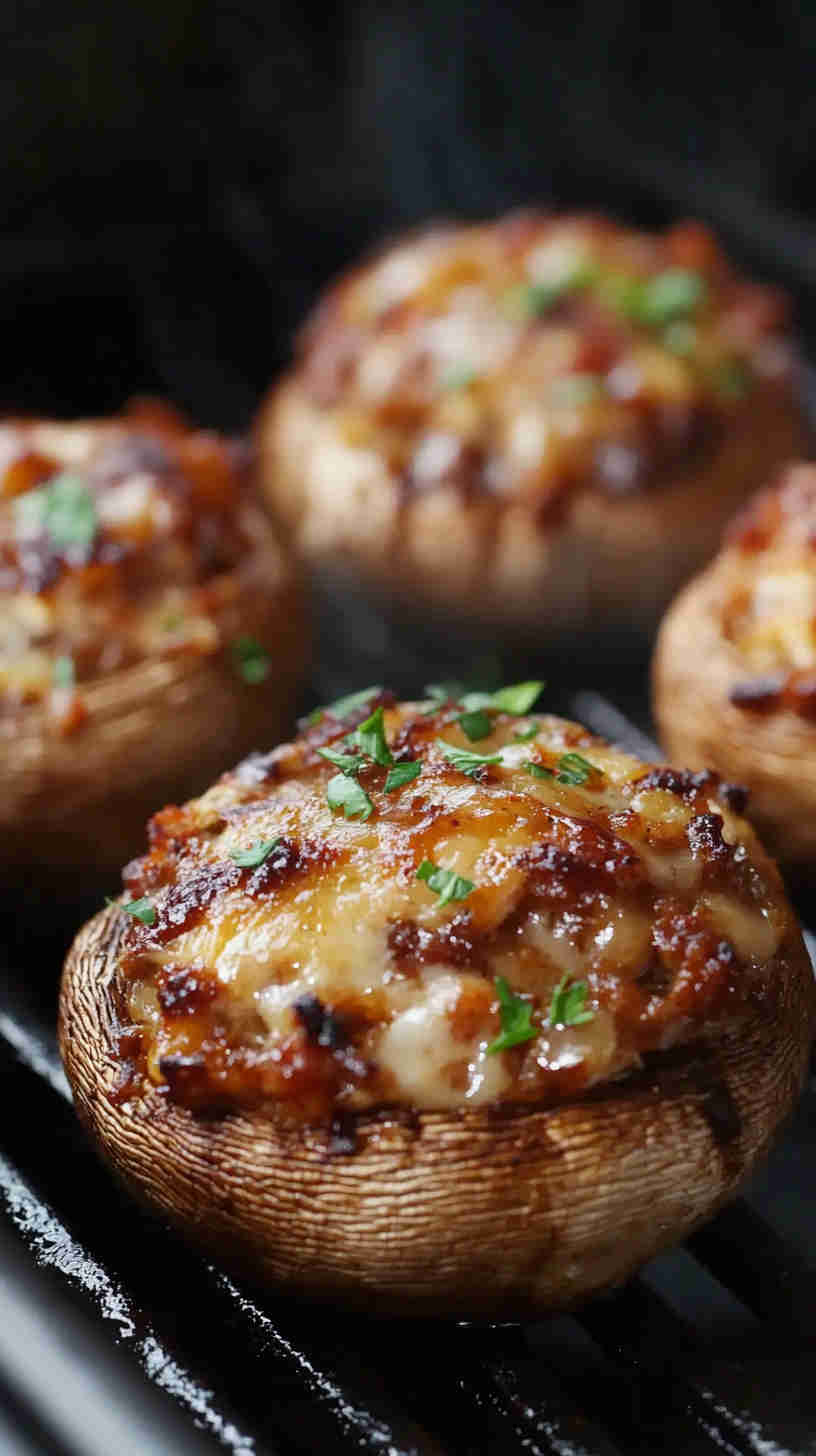 Air Fryer Stuffed Mushrooms