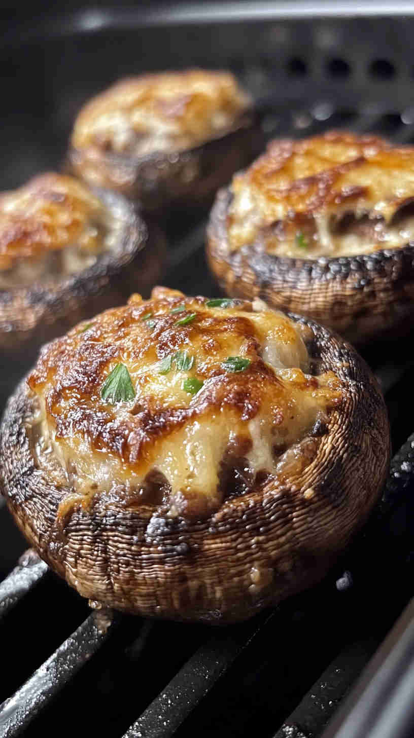 Air Fryer Stuffed Mushrooms