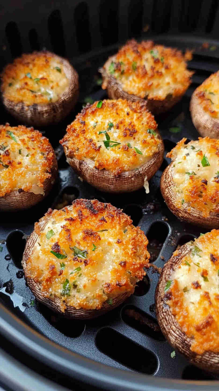 Air Fryer Stuffed Mushrooms