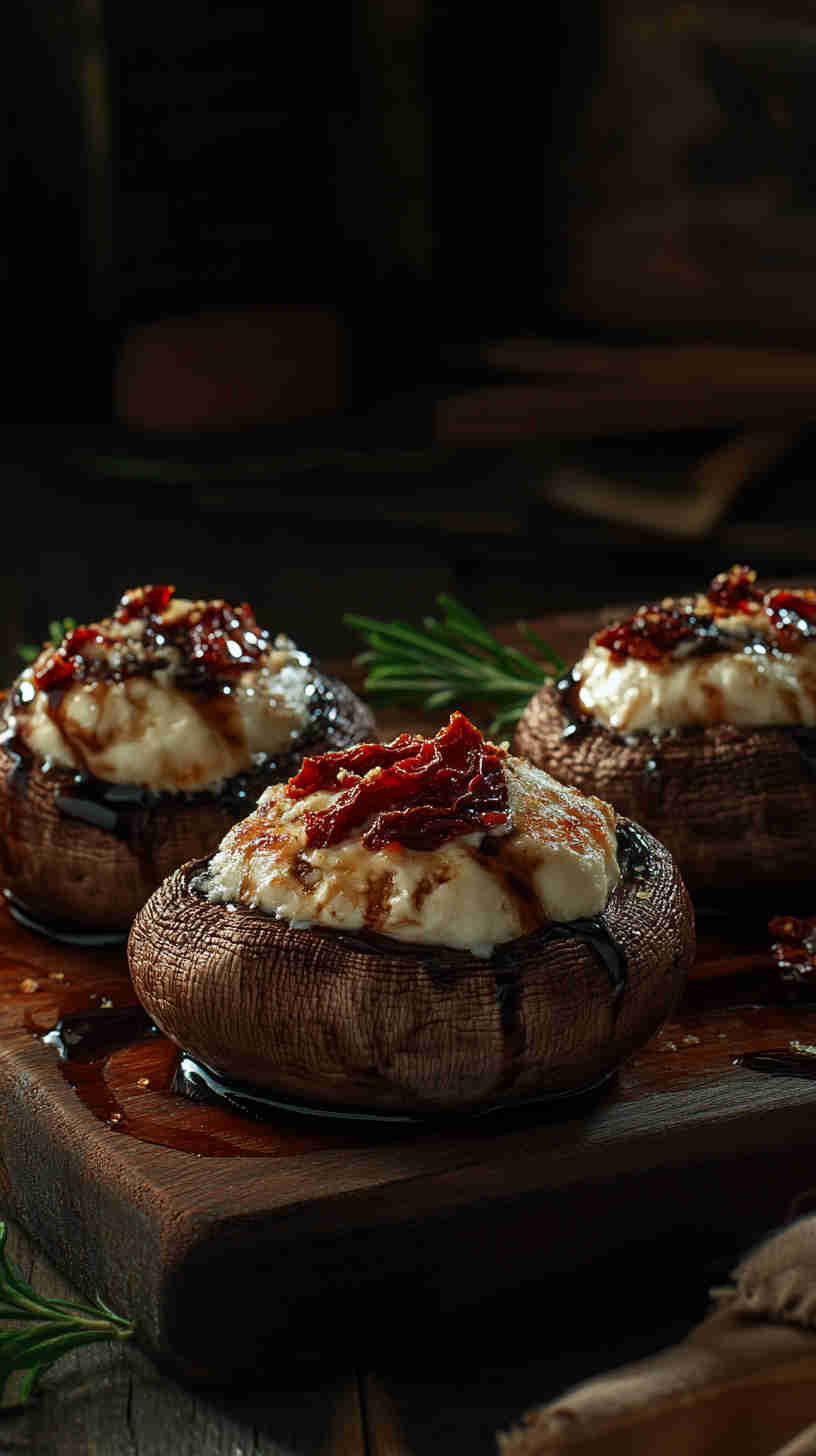Cheesy Caprese Stuffed Mushrooms