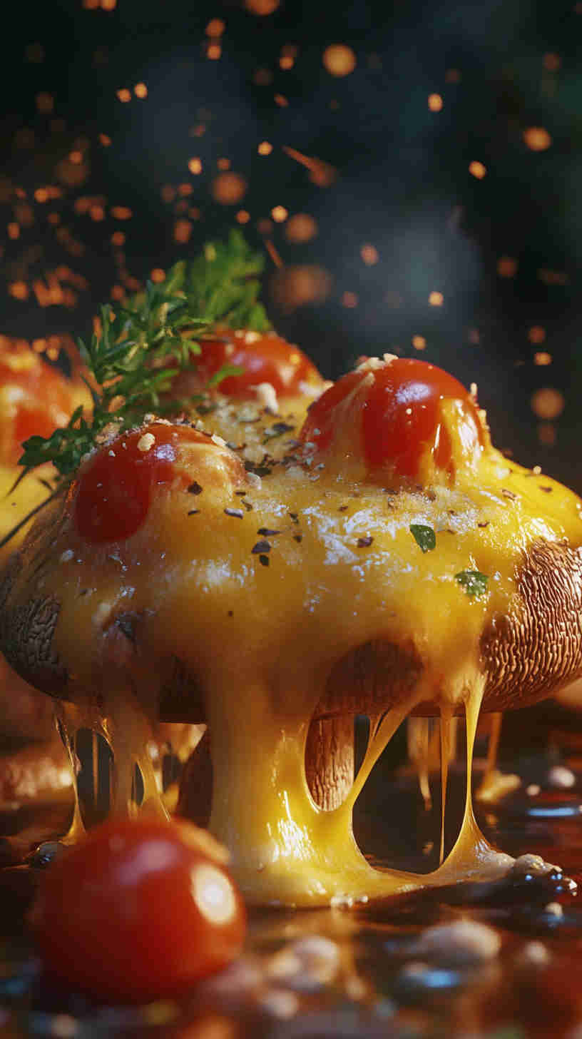 Cheesy Caprese Stuffed Mushrooms