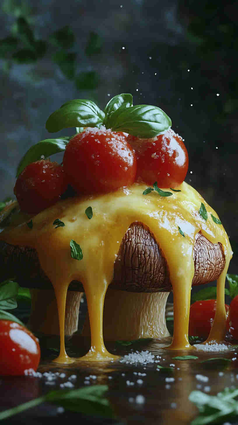 Cheesy Caprese Stuffed Mushrooms