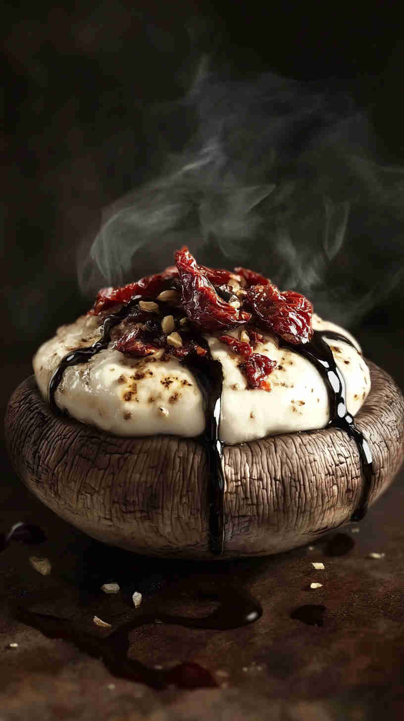 Cheesy Caprese Stuffed Mushrooms