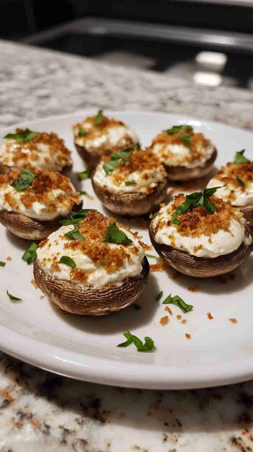 Cheesy Caprese Stuffed Mushrooms