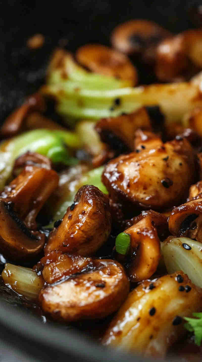Chinese Cabbage with Mushrooms in Black Bean Sauce