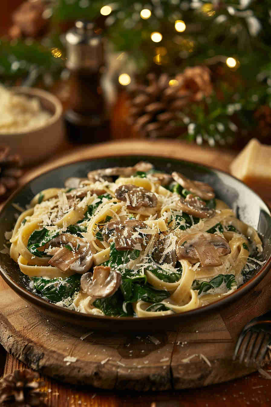 Creamy Mushroom and Spinach Pasta