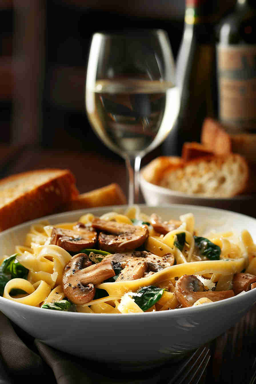 Creamy Mushroom and Spinach Pasta