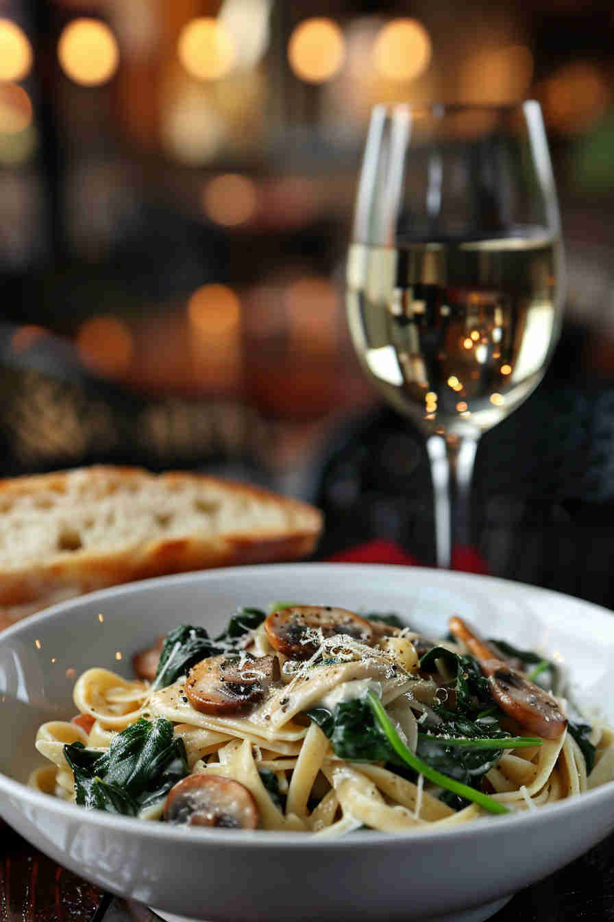 Creamy Mushroom and Spinach Pasta