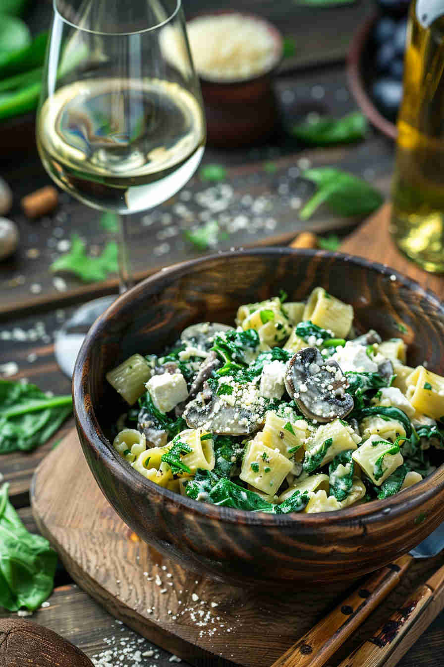 Creamy Mushroom and Spinach Pasta