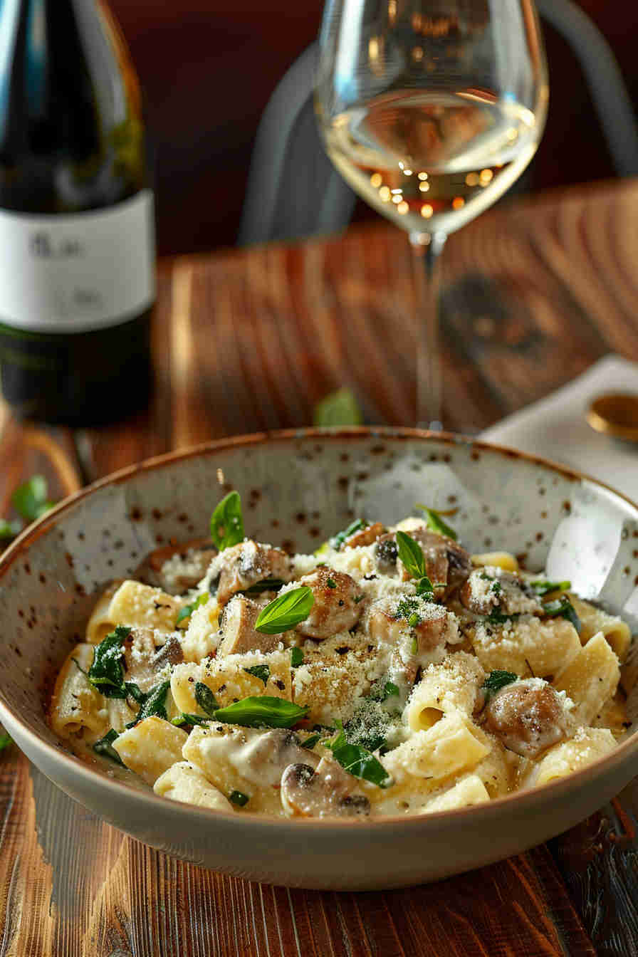 Creamy Mushroom and Spinach Pasta