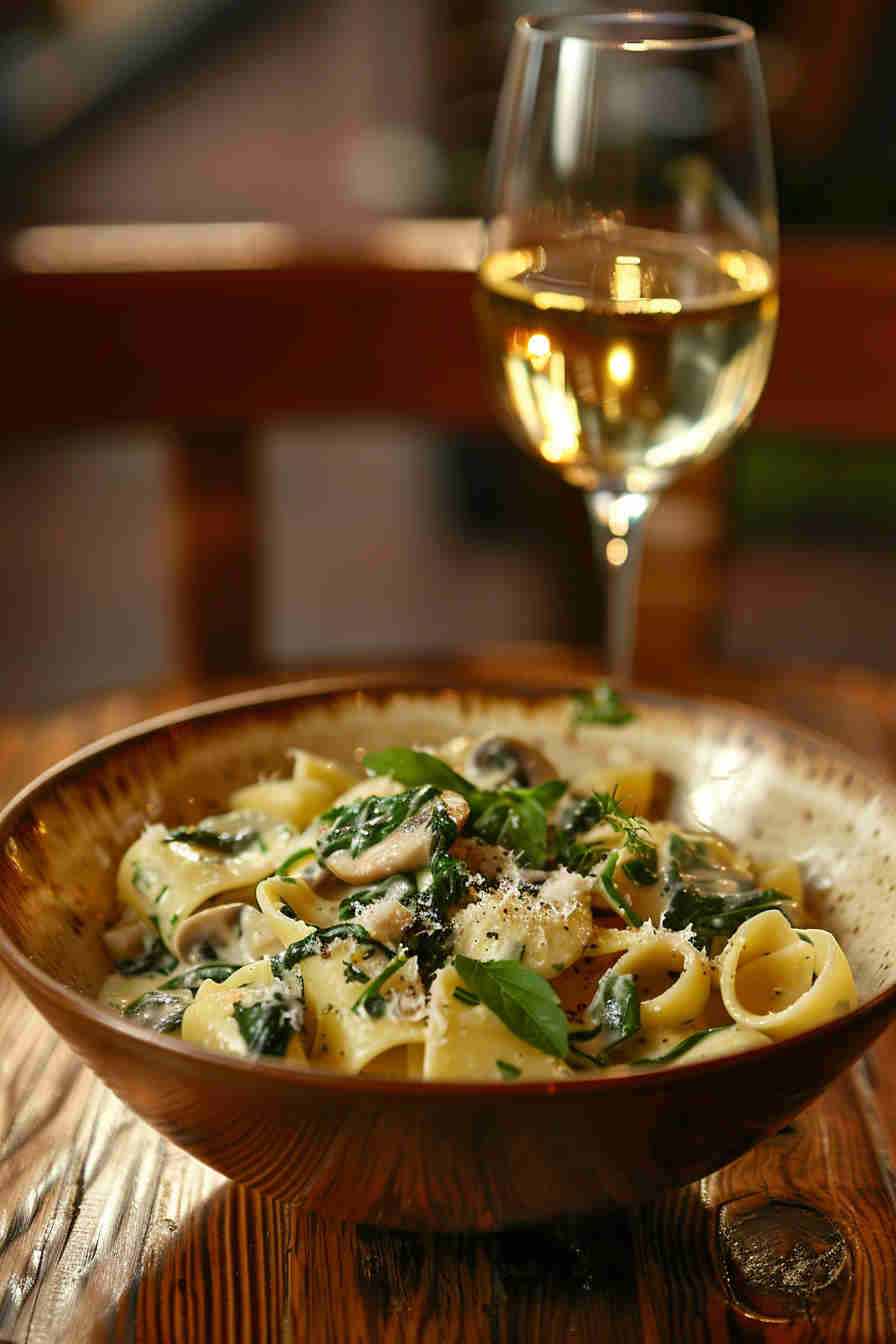 Creamy Mushroom and Spinach Pasta