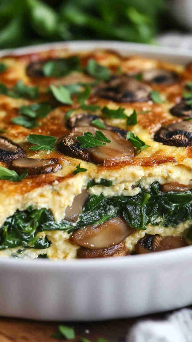Healthy Spinach and Mushroom Frittata