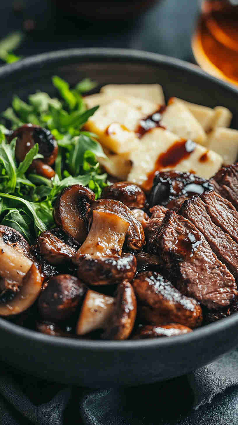 Mushroom Swiss Burger Bowl
