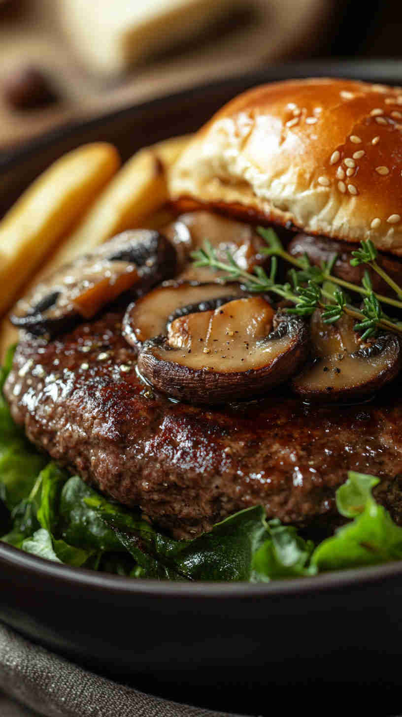 Mushroom Swiss Burger Bowl