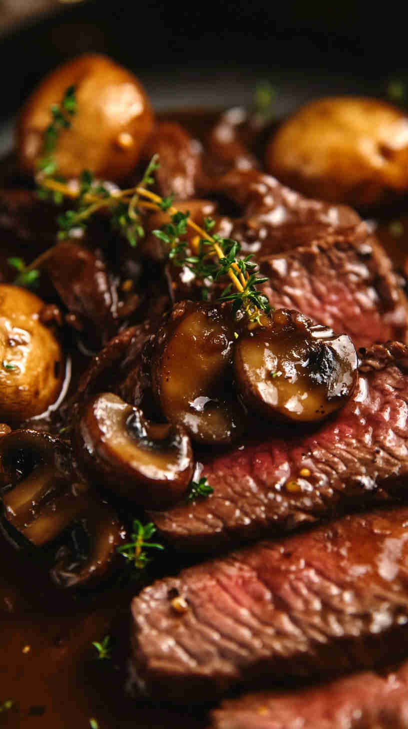 Mushroom and Shallot Au Jus