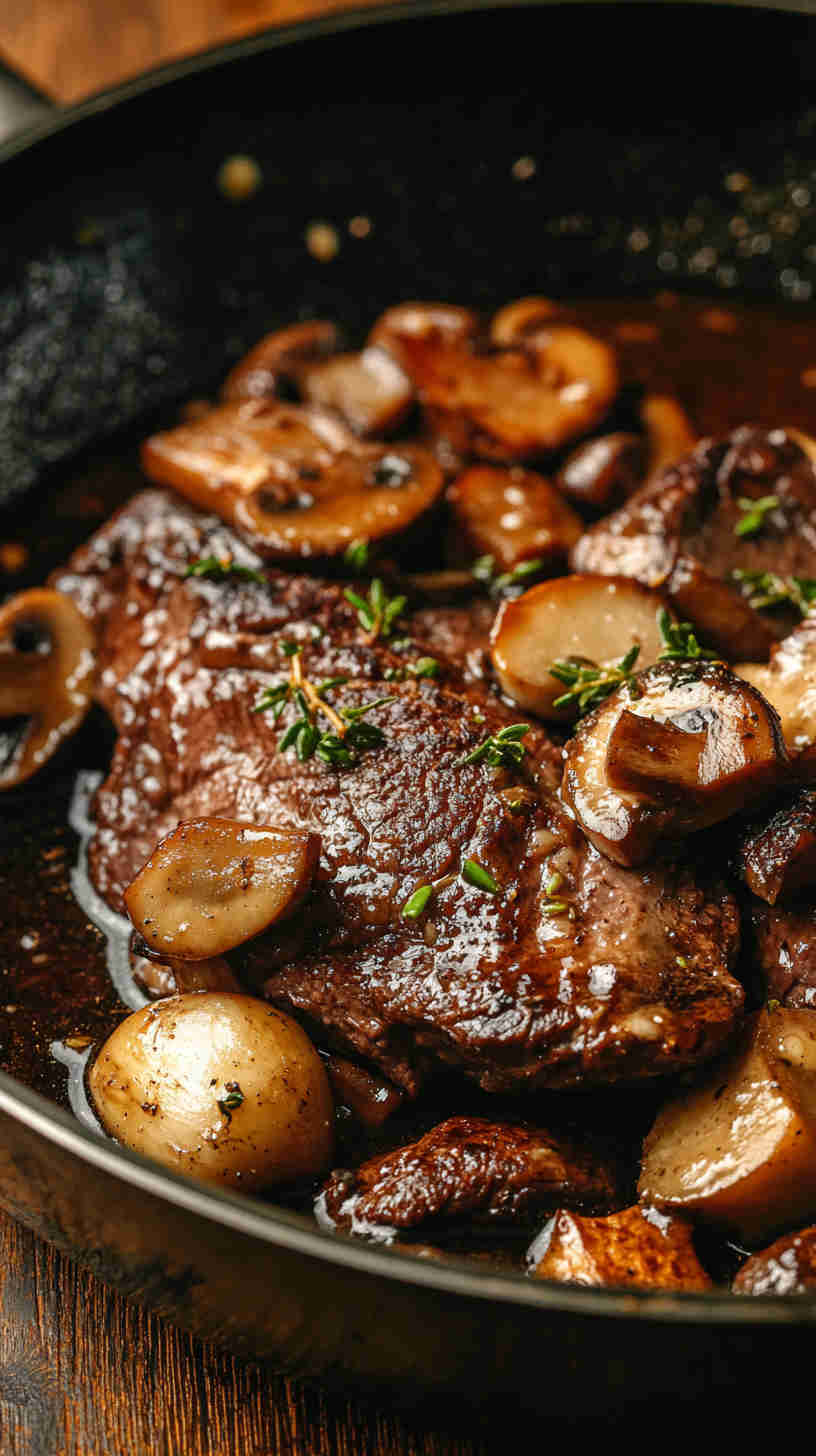 Mushroom and Shallot Au Jus