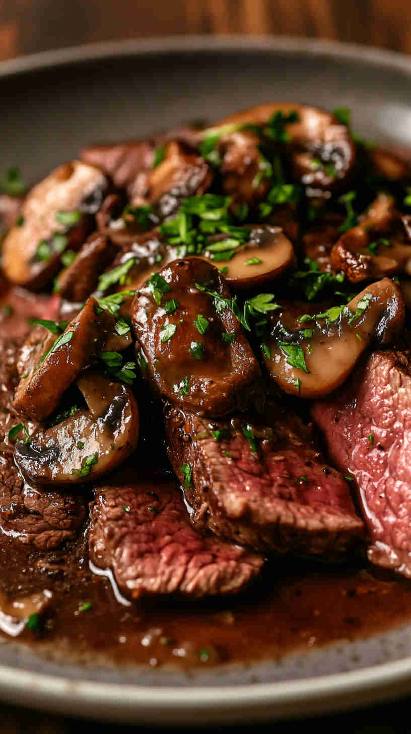 Mushroom and Shallot Au Jus