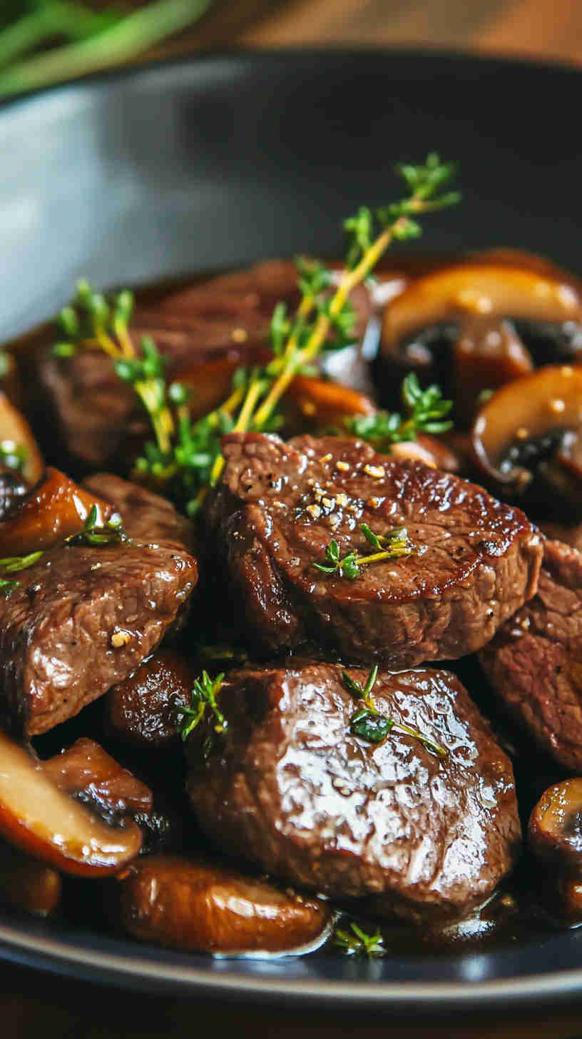 Mushroom and Shallot Au Jus