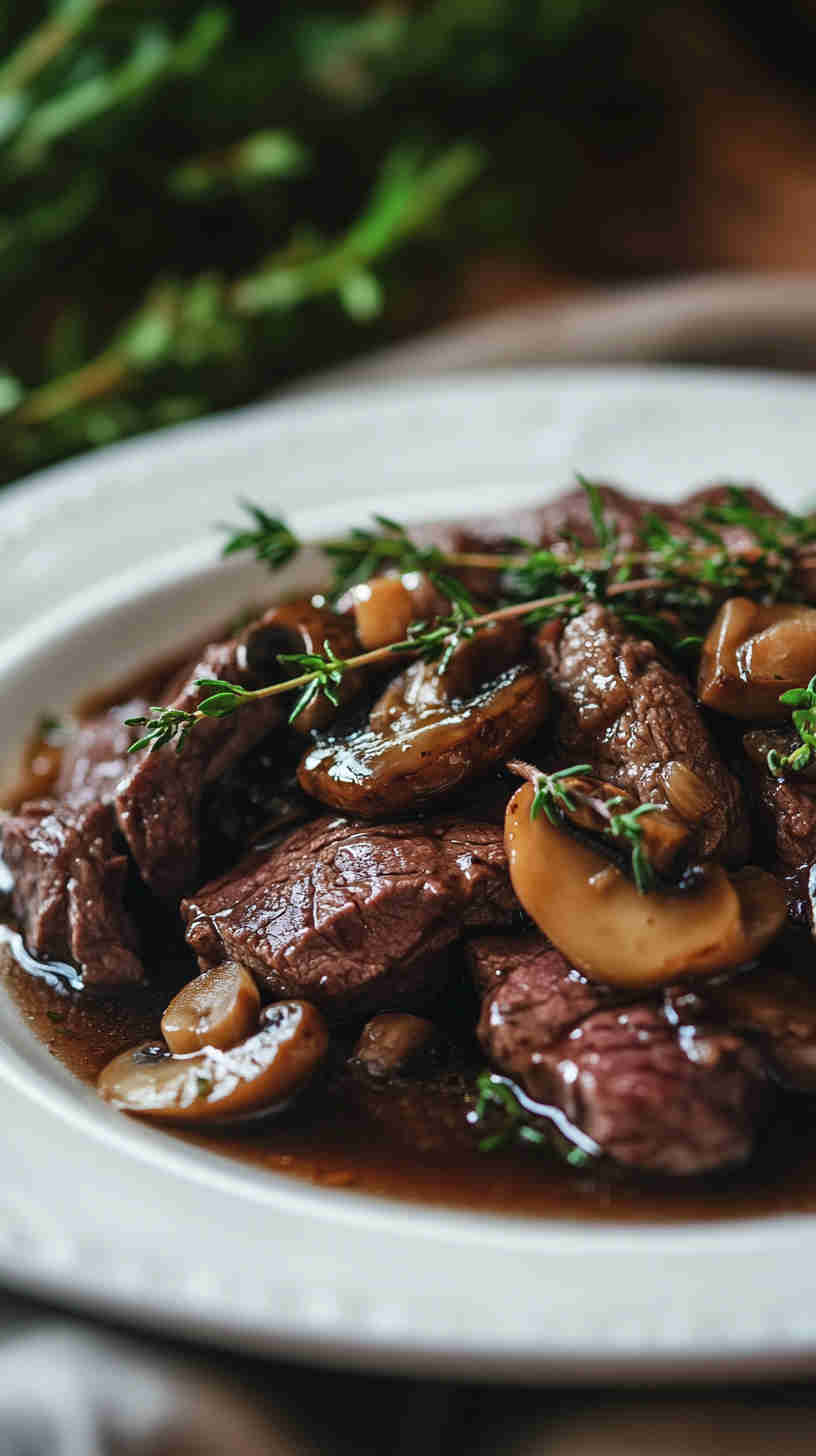 Mushroom and Shallot Au Jus