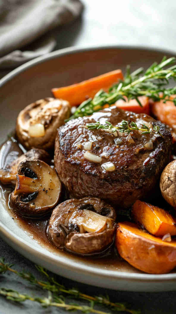 Mushroom and Shallot Au Jus