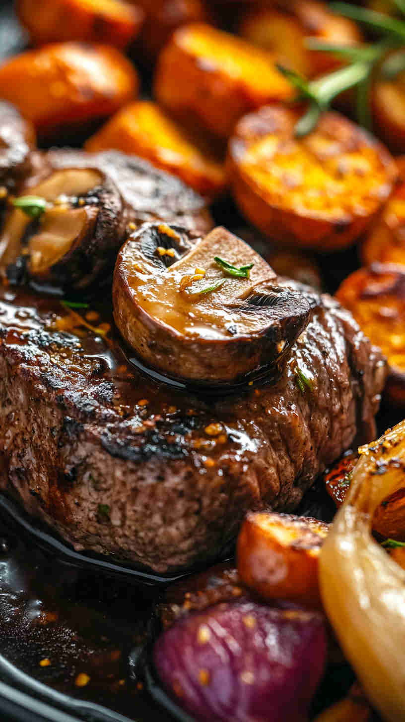 Mushroom and Shallot Au Jus