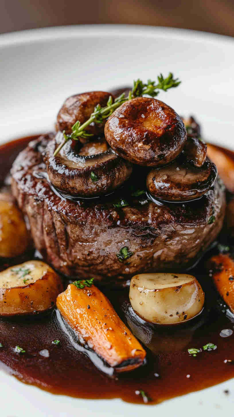 Mushroom and Shallot Au Jus