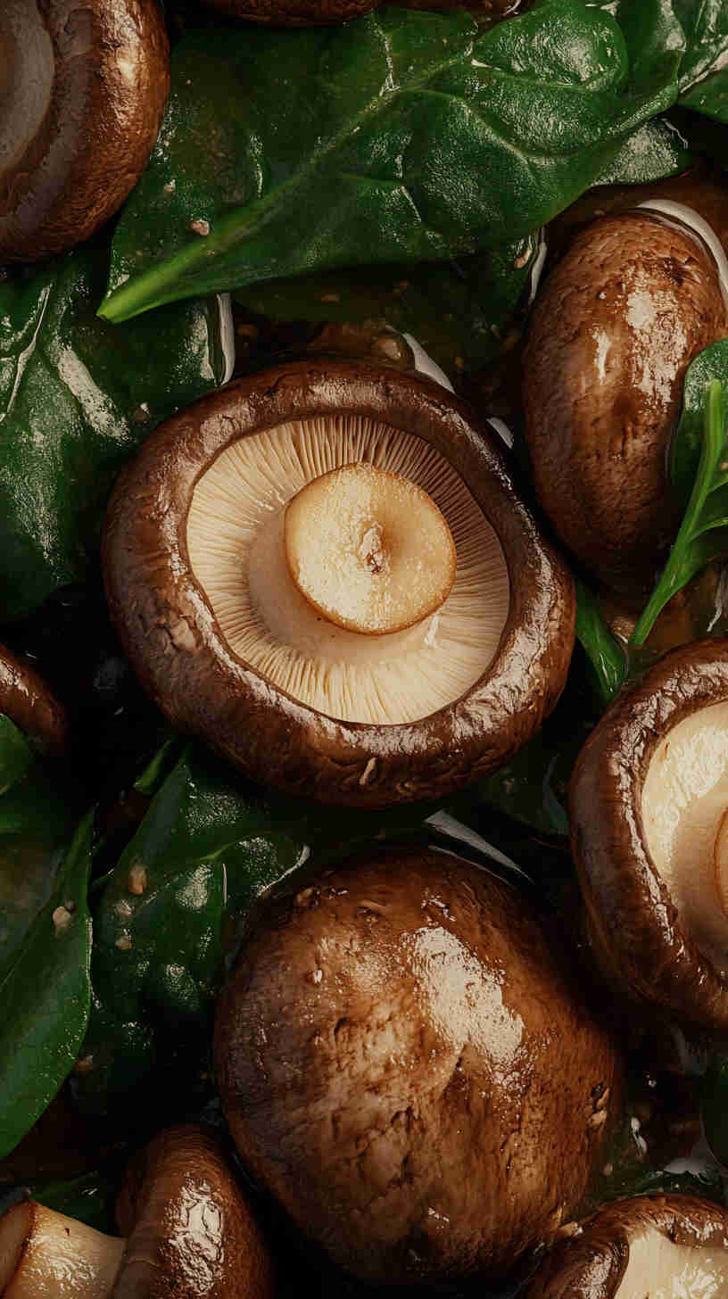 Mushroom and Spinach Aglio Olio