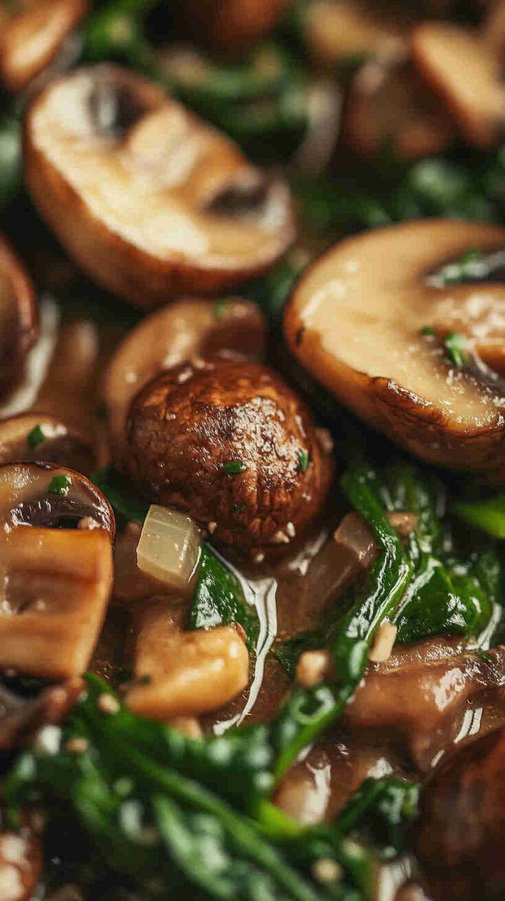 Mushroom and Spinach Aglio Olio