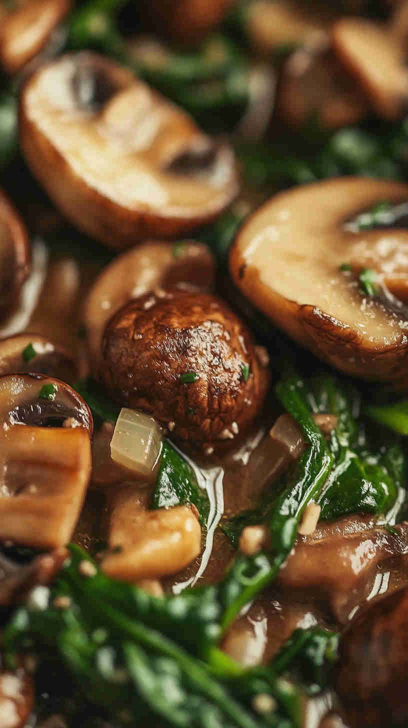 Mushroom and Spinach Aglio Olio