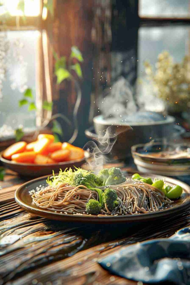 Soba Noodles with Mushroom Miso Sauce