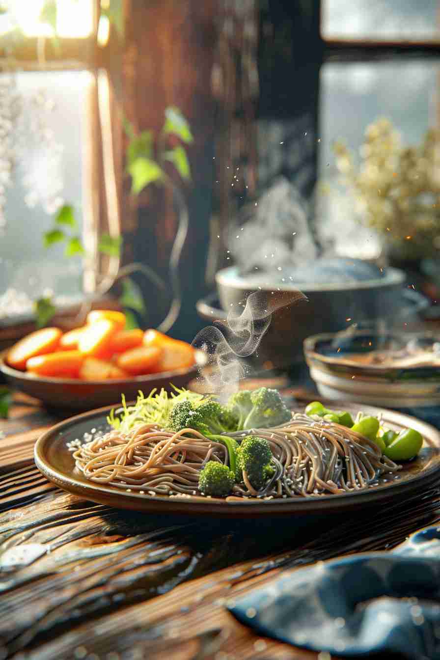 Soba Noodles with Mushroom Miso Sauce