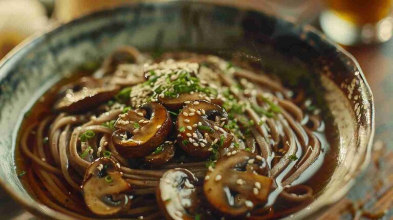 Soba Noodles with Mushroom Miso Sauce
