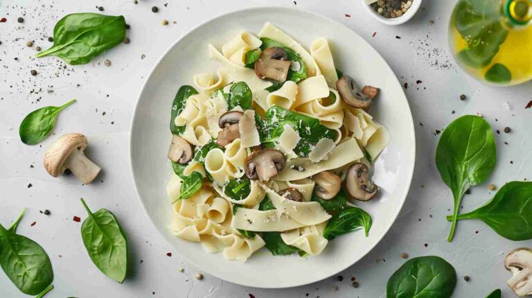 Spinach, Mushroom, and Ricotta Pasta