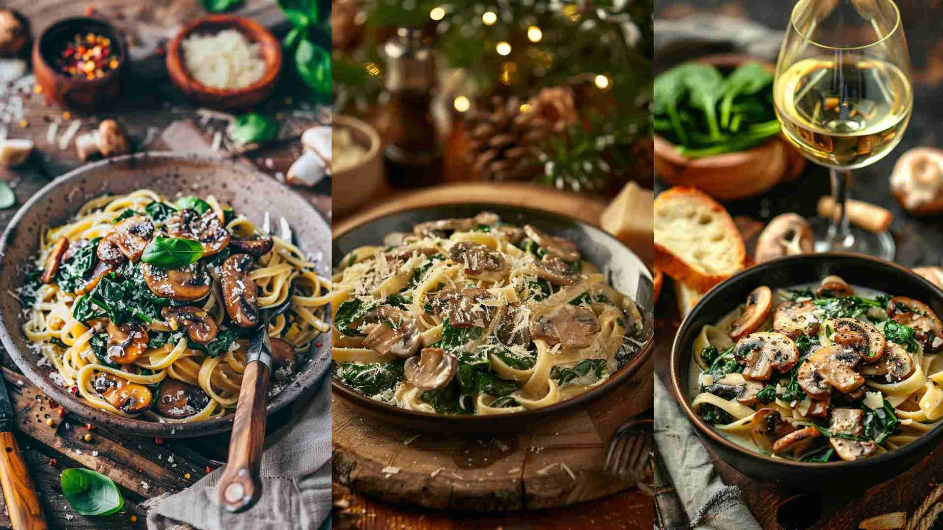 Creamy Mushroom and Spinach Pasta