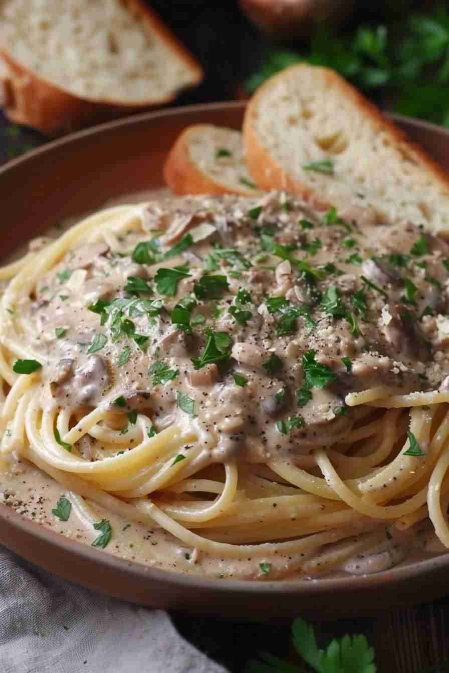 Vegan Creamy Mushroom Pasta