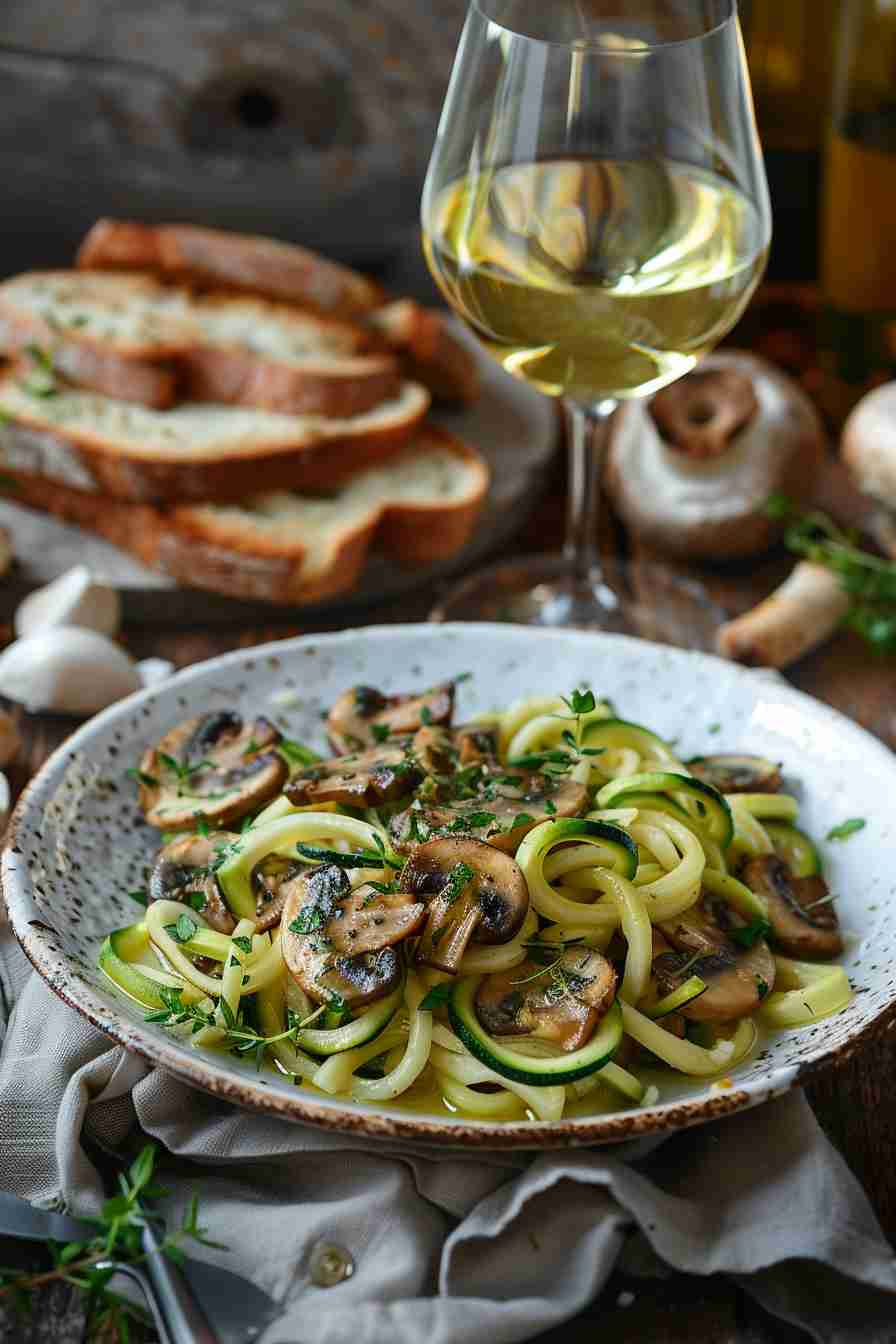 Zucchini Noodles with Mushrooms