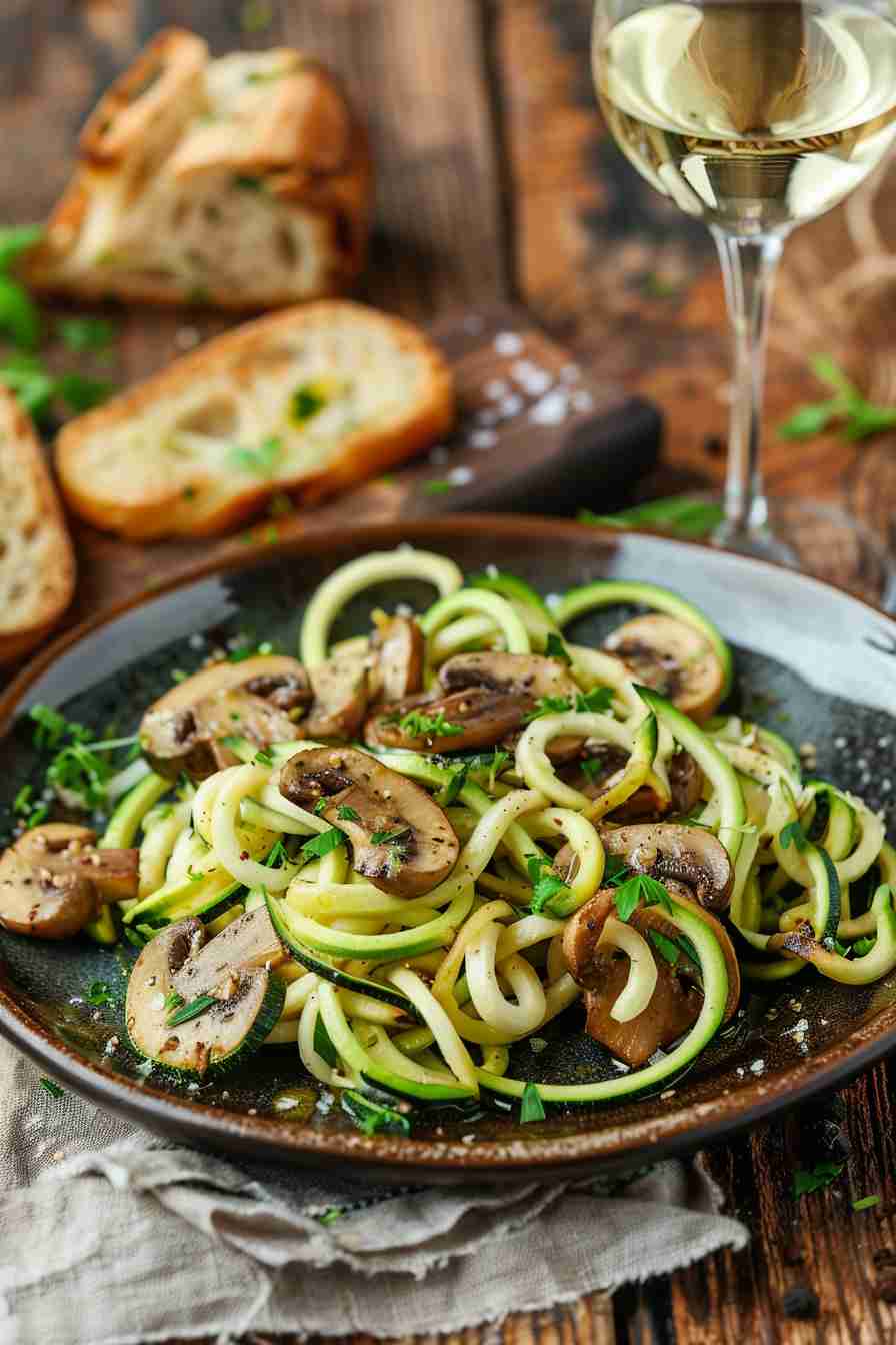 Zucchini Noodles with Mushrooms