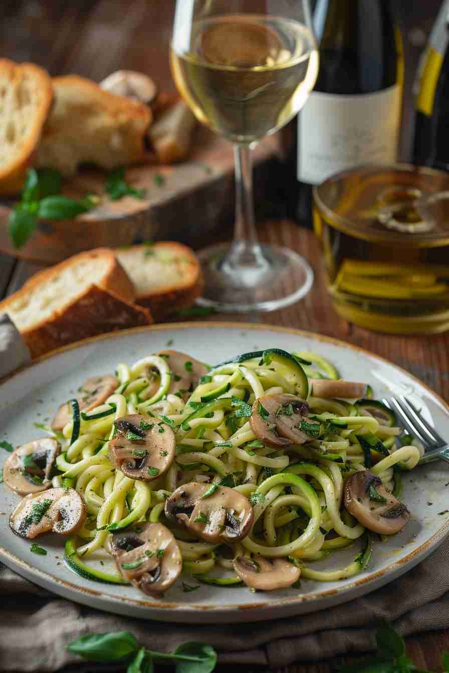Zucchini Noodles with Mushrooms