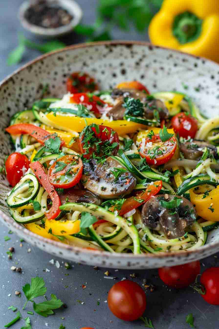 Zucchini Noodles with Mushrooms