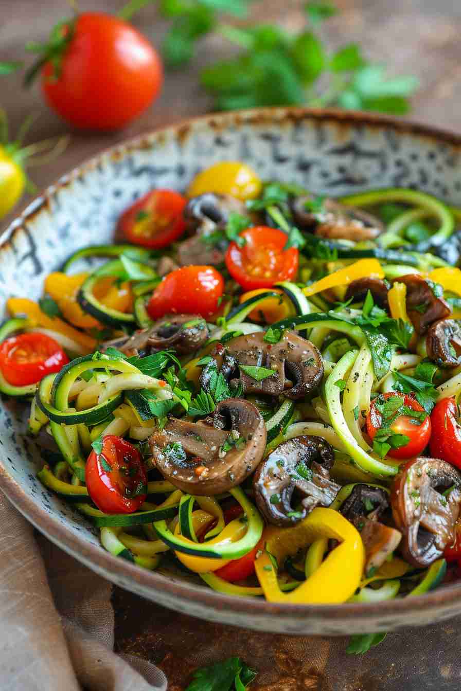 Zucchini Noodles with Mushrooms