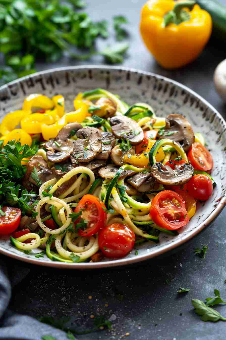 Zucchini Noodles with Mushrooms