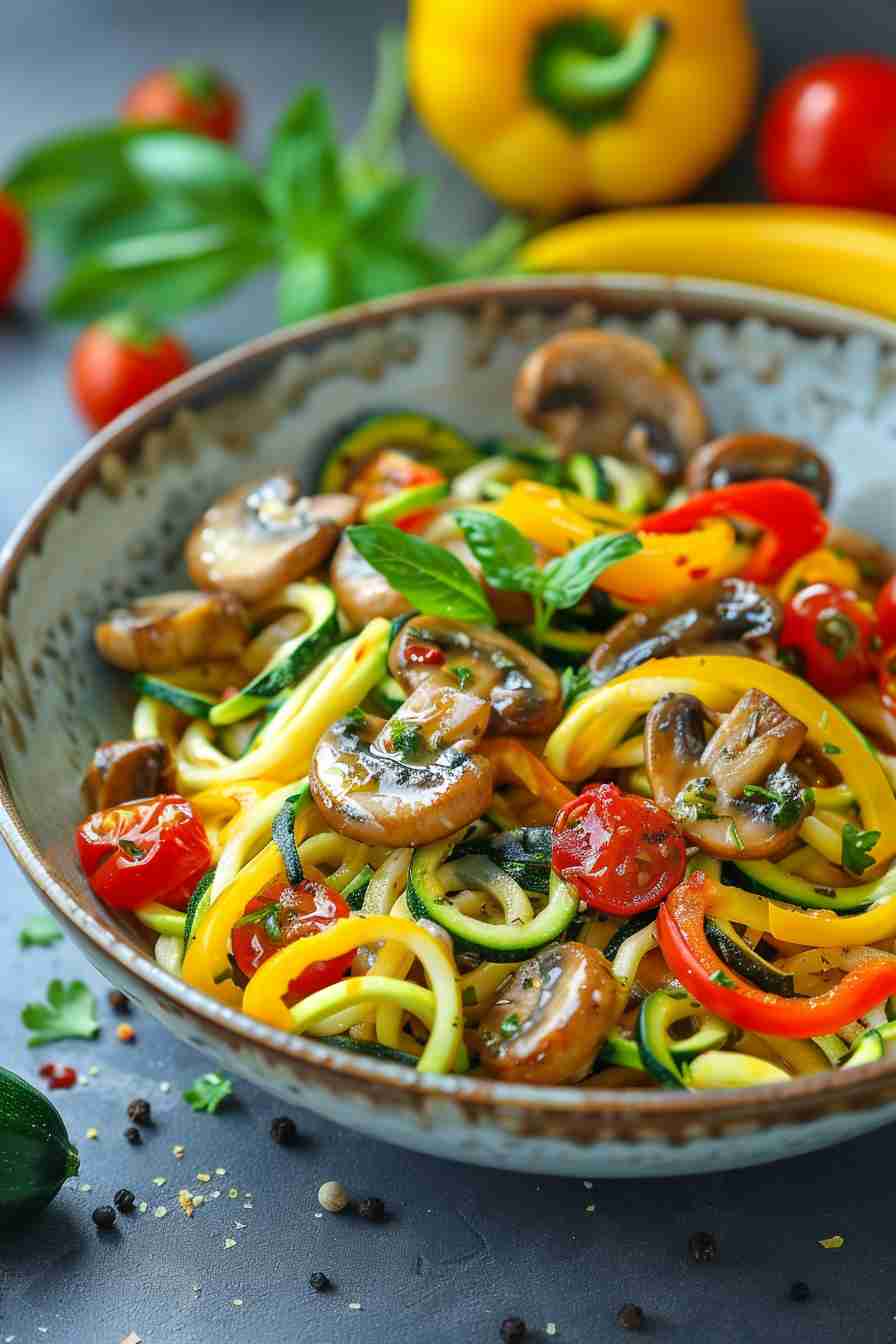 Zucchini Noodles with Mushrooms